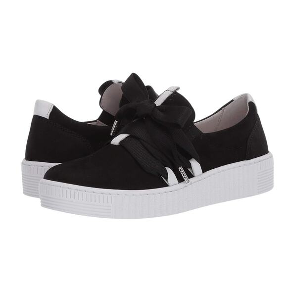 Gabor Women's 43.333 Platform Sneaker US 5 M EU 35 Black Leather NWOB - Picture 1 of 12